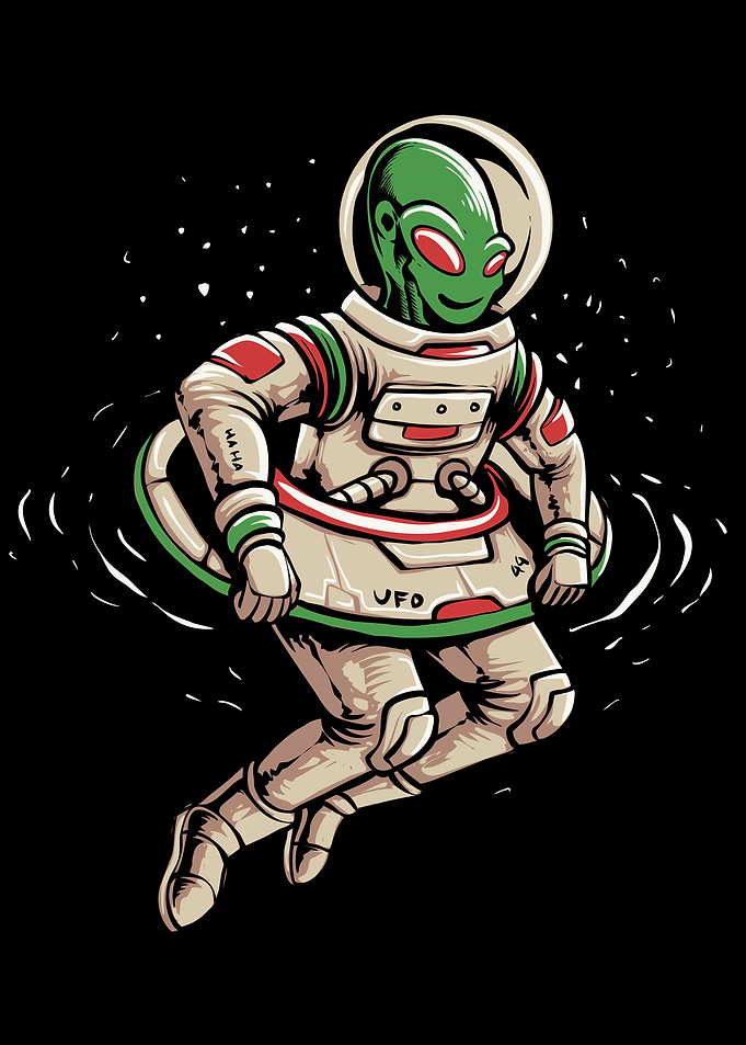 Alien with ufo