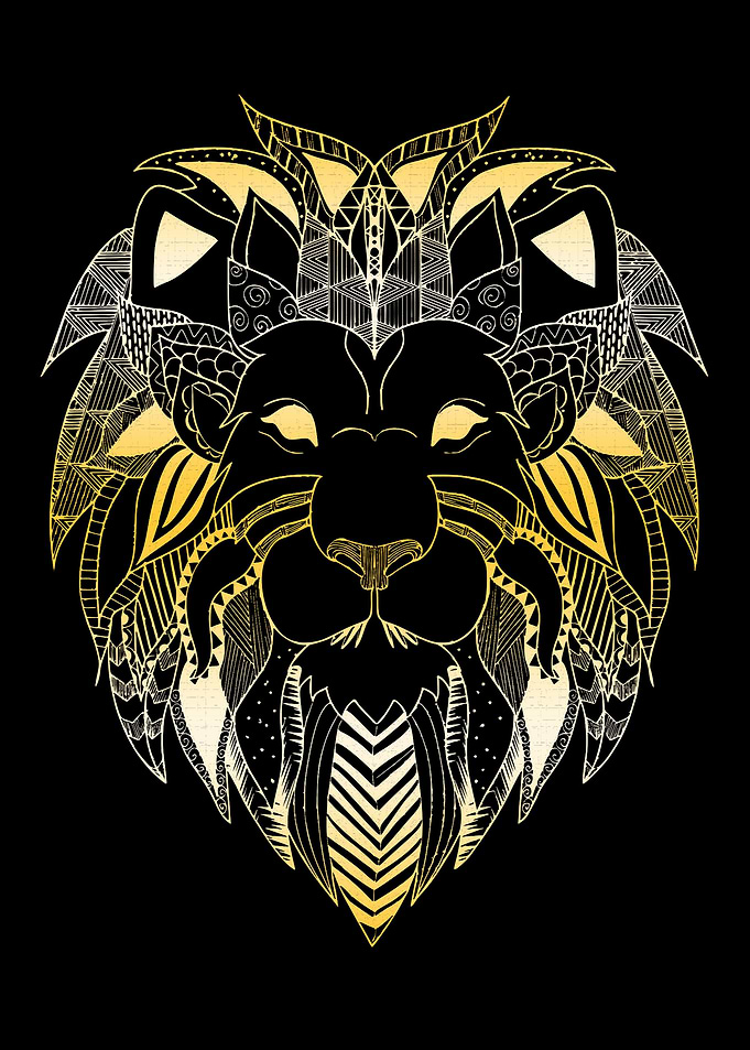 Golden Lion line art