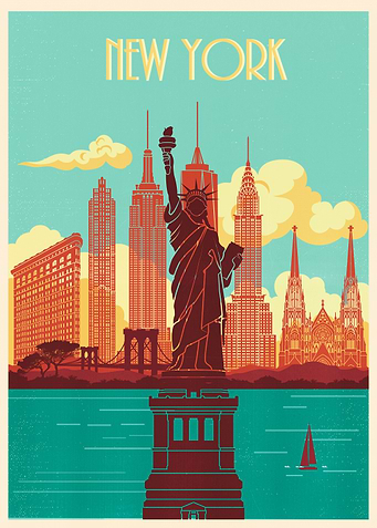 New York skyline vintage