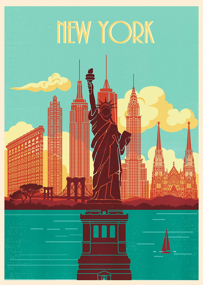 New York skyline vintage