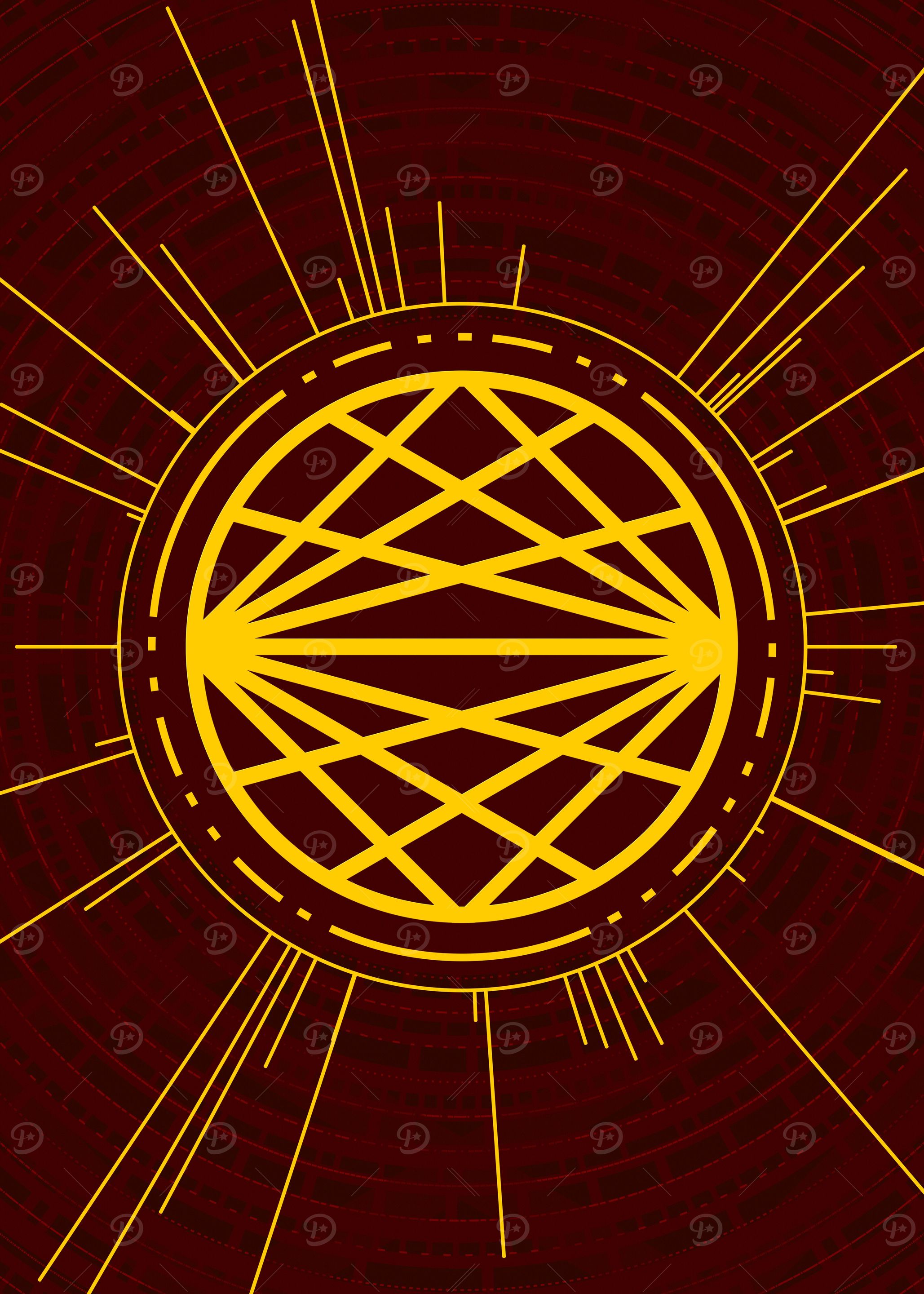 Gold Sacred Geometry Glyph