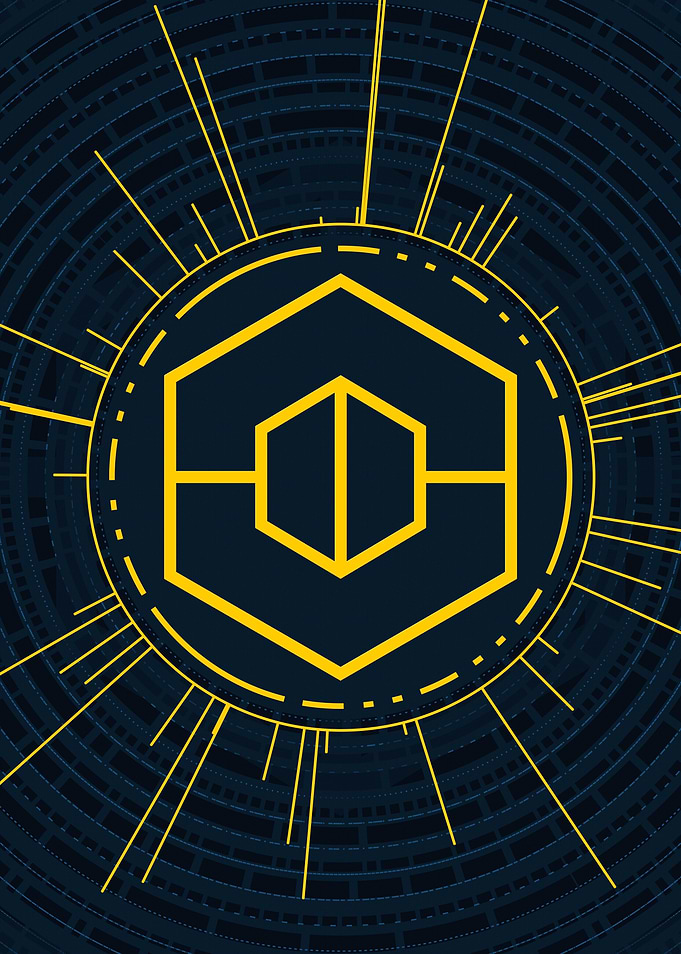 Gold Geometric Glyph Sign