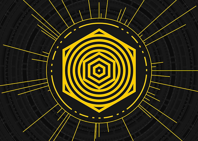 Gold Geometric Glyph Rune