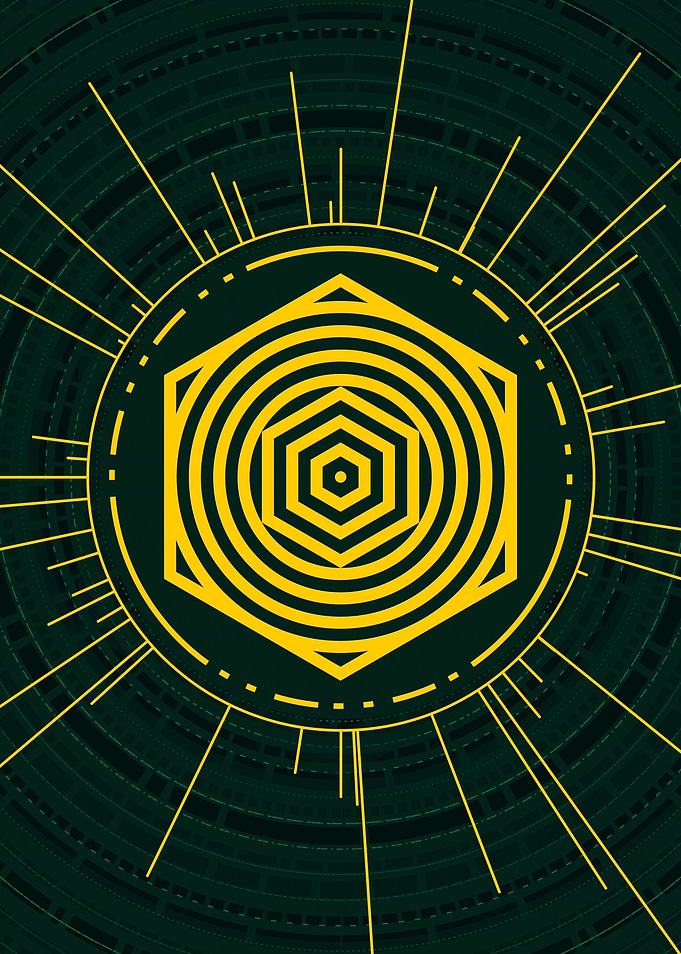 Gold Sacred Geometry Glyph