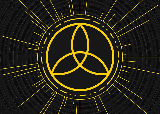 Gold Geometric Glyph Sign