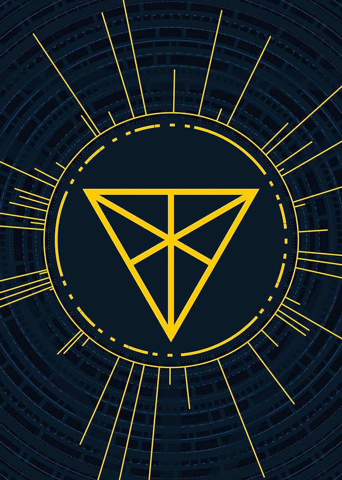 Gold Geometric Glyph Rune