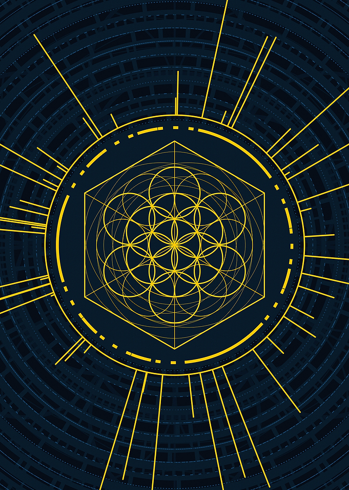 Gold Geometric Glyph Rune