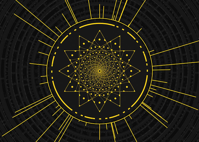 Gold Sacred Geometry Glyph