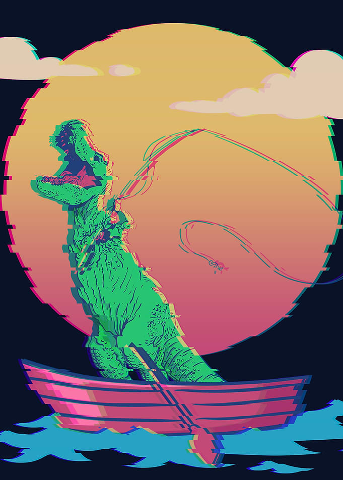 Fishing Dinosaur TRex