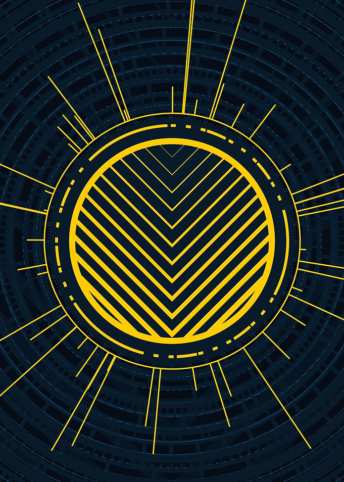 Gold Geometric Glyph Rune