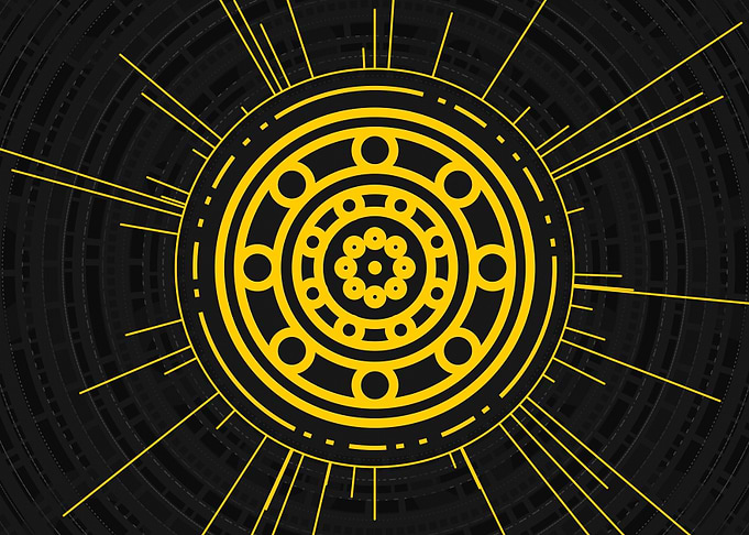 Gold Sacred Geometry Glyph