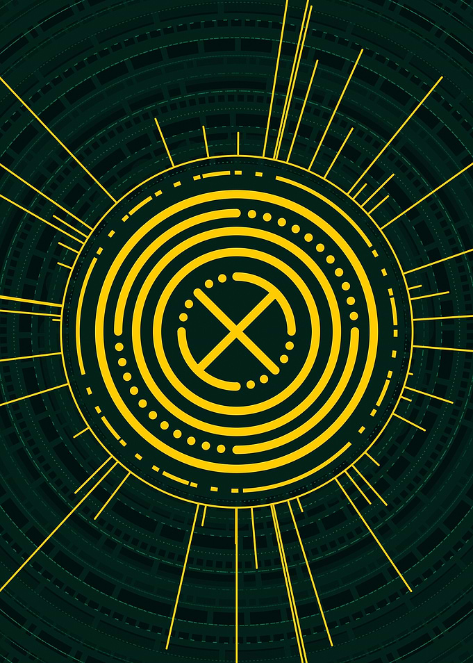 Yellow Glyph Mandala Rune