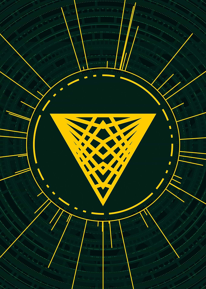 Gold Geometric Glyph Rune