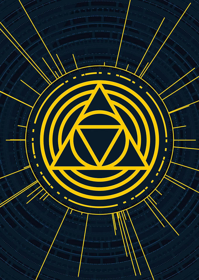 Gold Geometric Glyph Rune