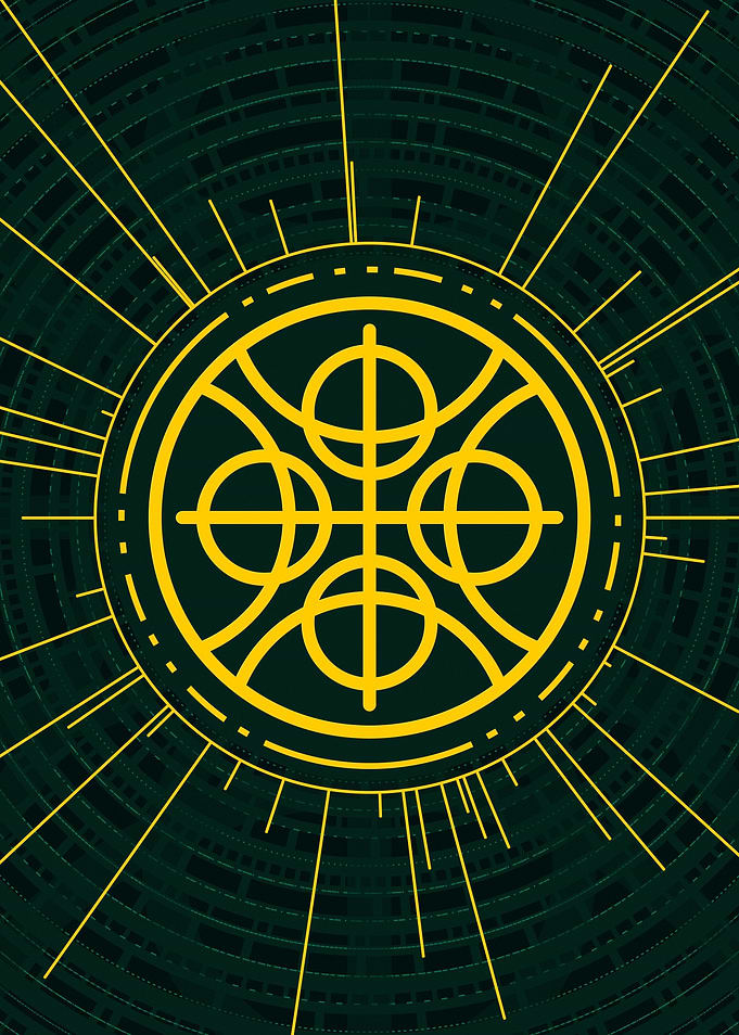 Gold Sacred Geometry Glyph