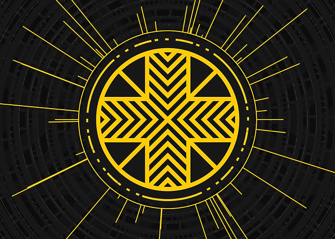 Gold Sacred Geometry Glyph
