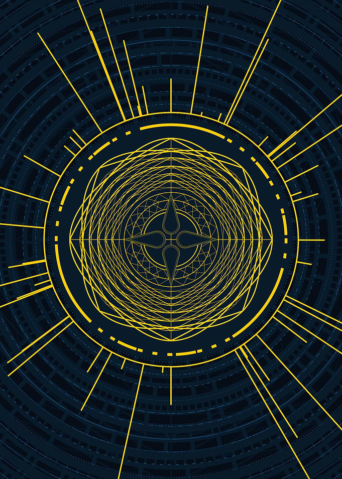 Gold Sacred Geometry Glyph