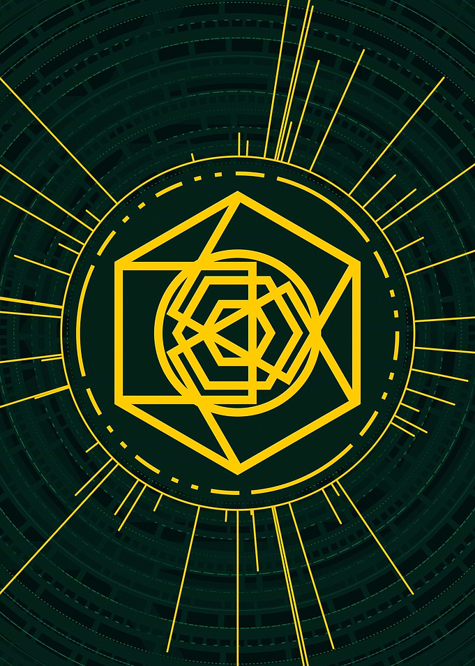 Gold Sacred Geometry Glyph