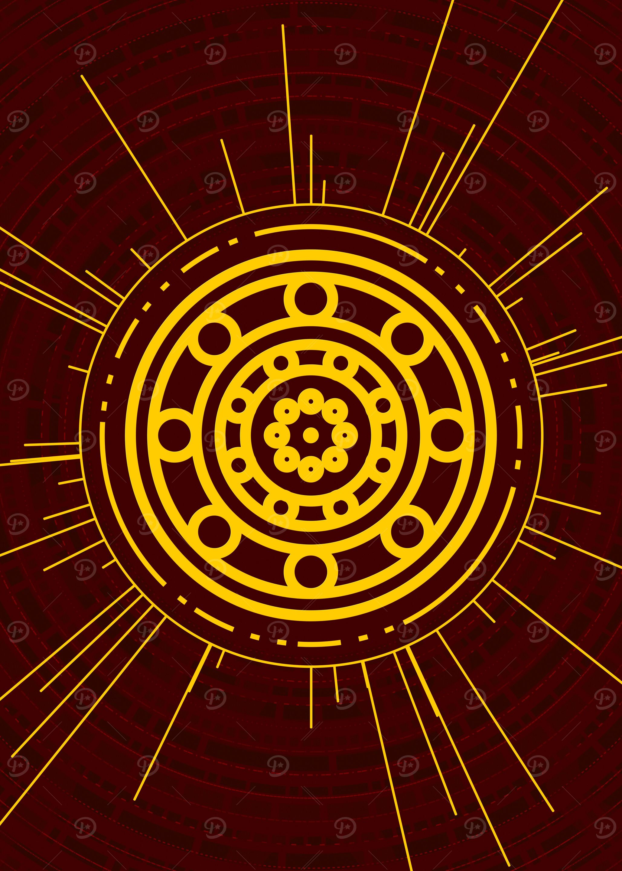 Gold Geometric Glyph Sign