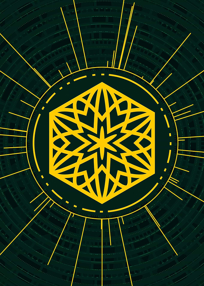 Yellow Glyph Mandala Rune