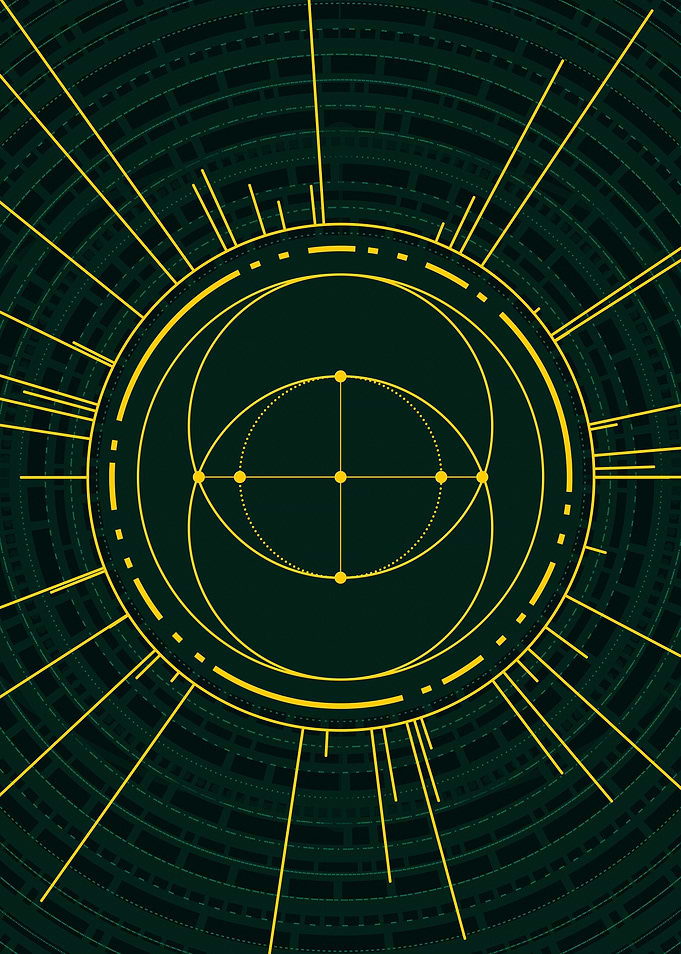 Gold Sacred Geometry Glyph