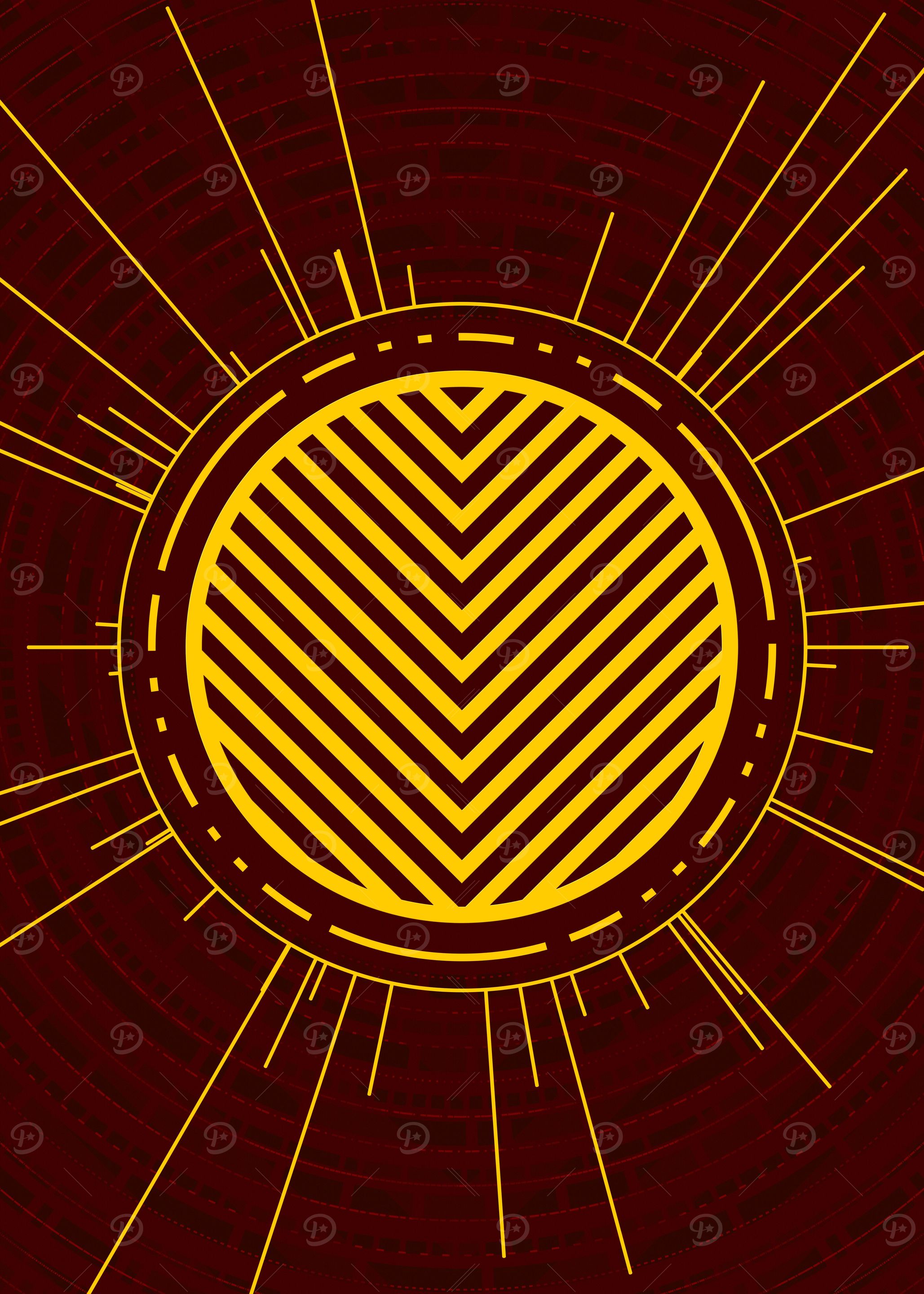 Gold Sacred Geometry Glyph