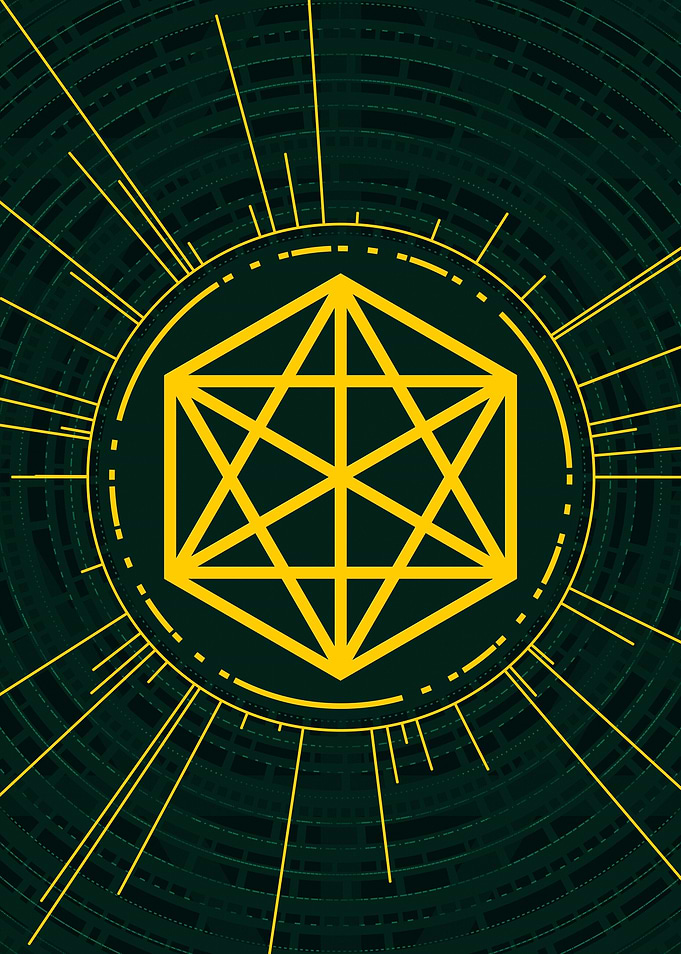 Gold Geometric Glyph Rune