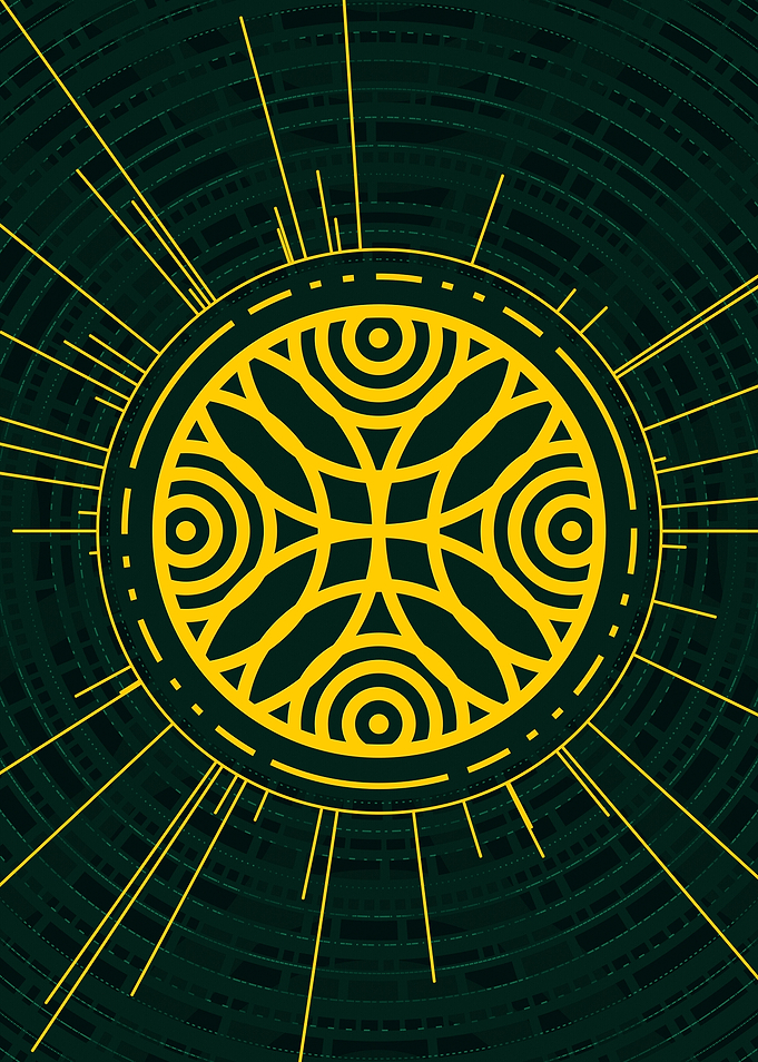 Gold Sacred Geometry Glyph