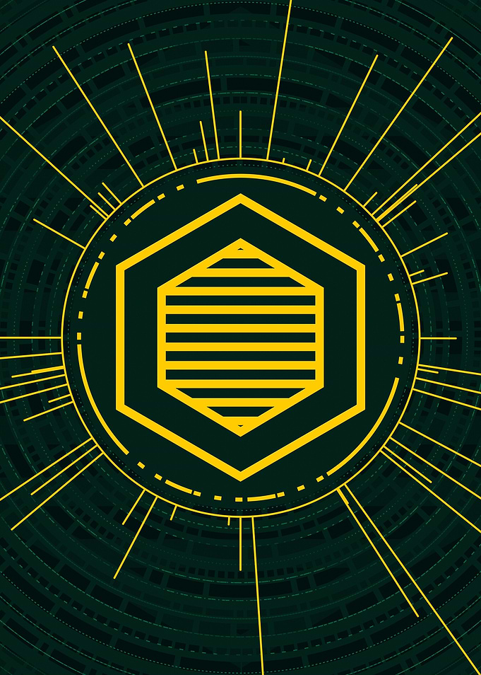 Gold Geometric Glyph Sign
