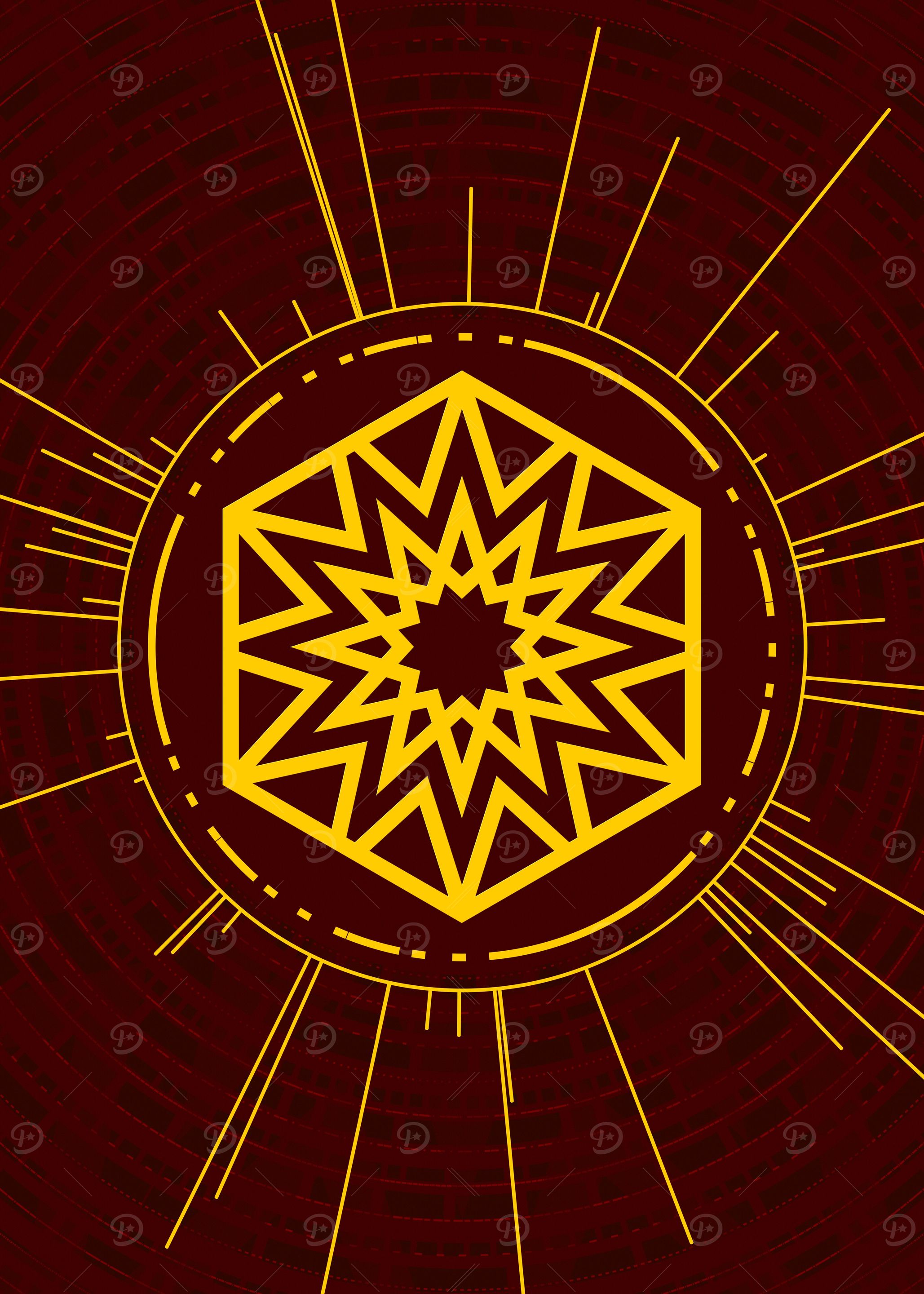 Gold Geometric Glyph Rune