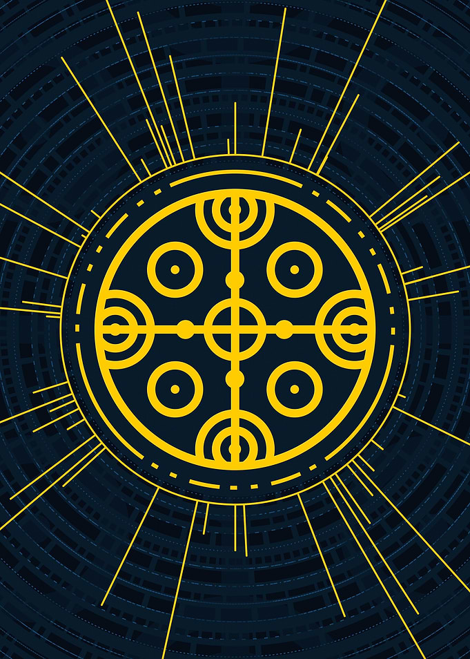 Gold Geometric Glyph Rune