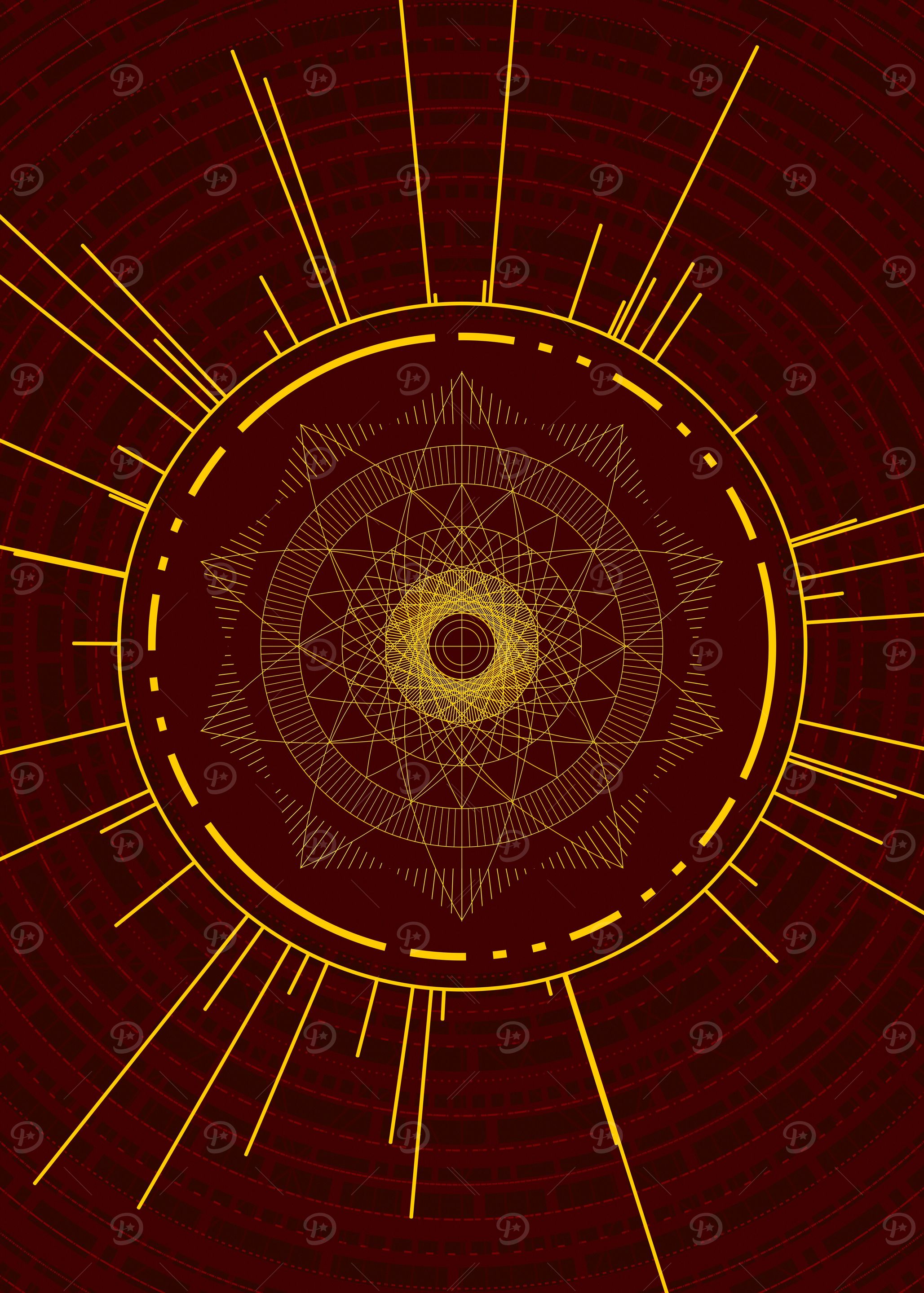 Gold Sacred Geometry Glyph