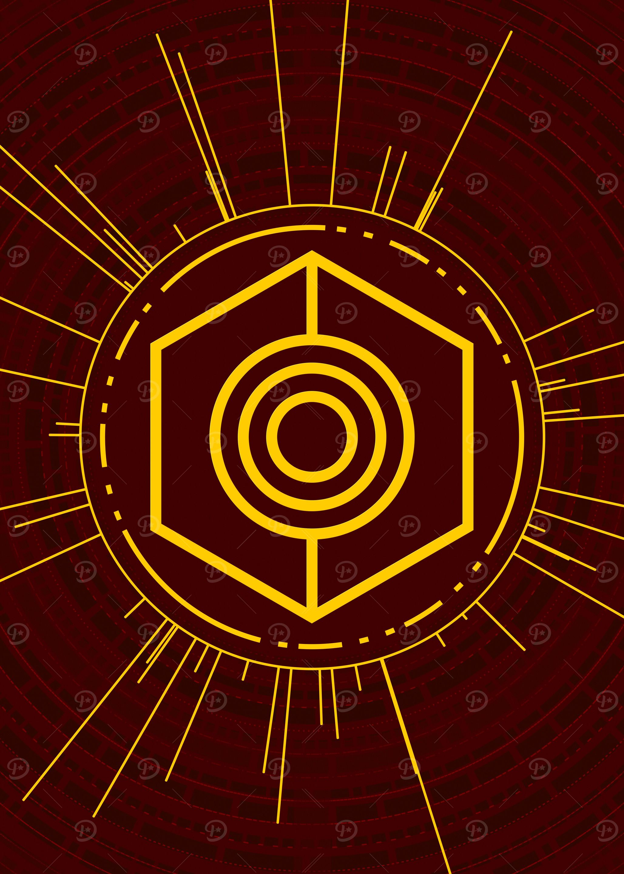 Gold Geometric Glyph Sign