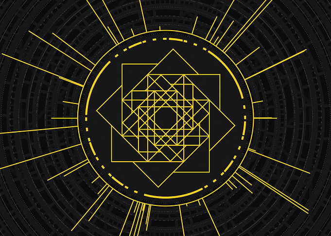 Yellow Glyph Mandala Rune