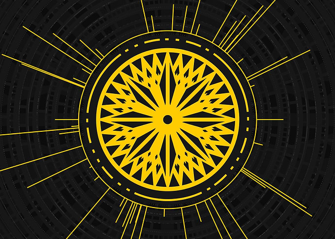 Yellow Glyph Mandala Rune