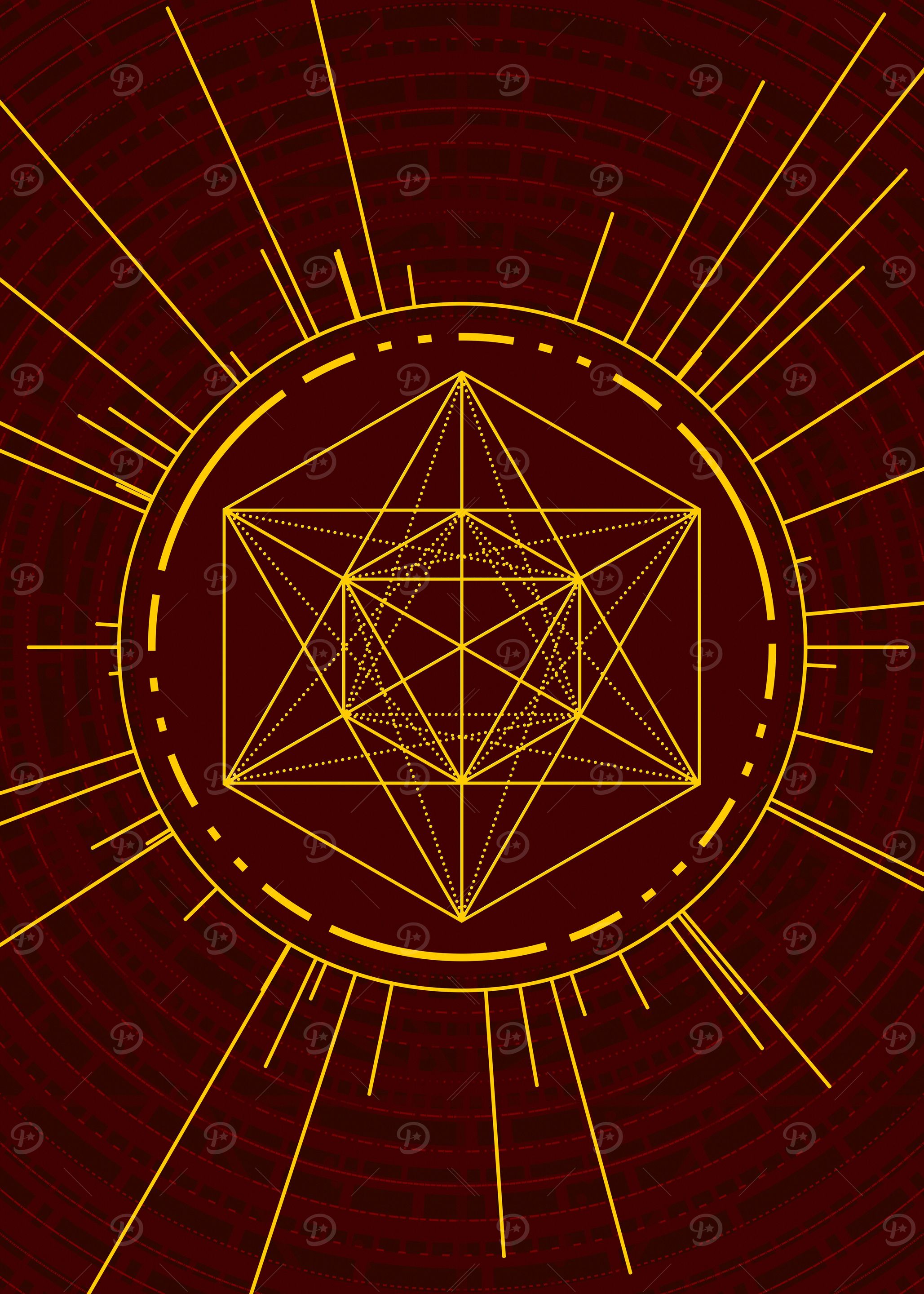 Yellow Glyph Mandala Rune