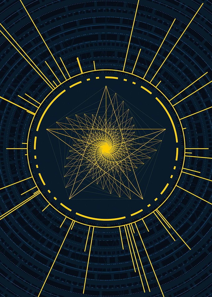 Gold Sacred Geometry Glyph