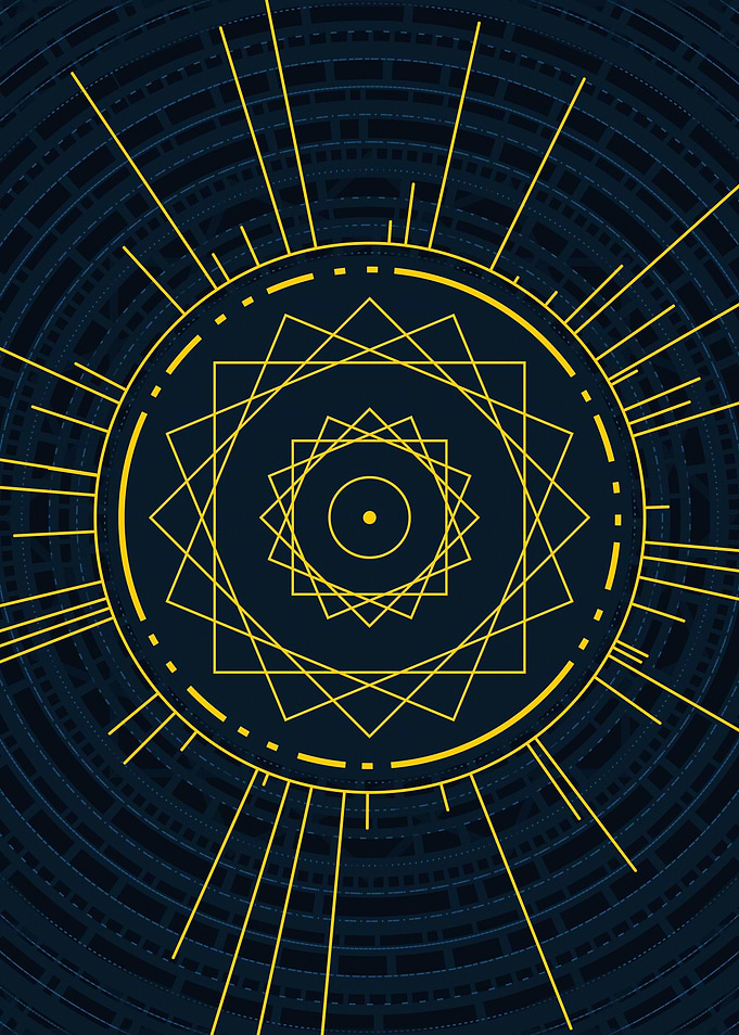 Gold Sacred Geometry Glyph