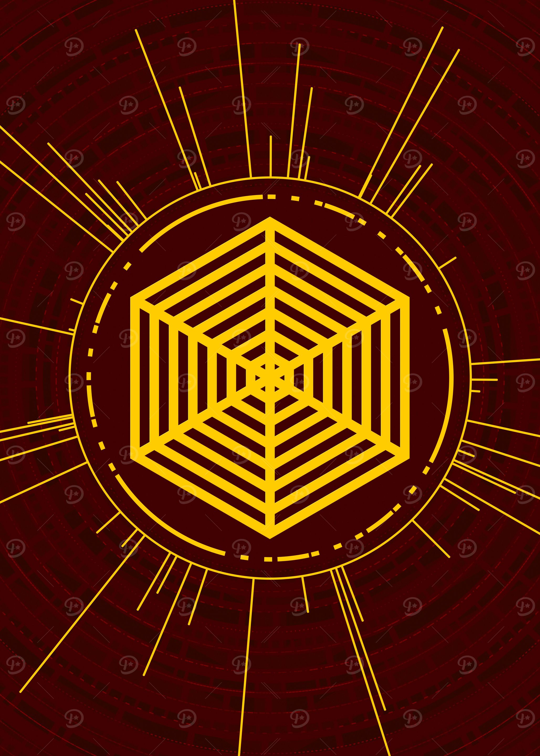 Gold Glyph Mandala Rune
