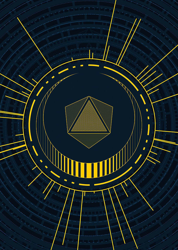 Gold Sacred Geometry Glyph