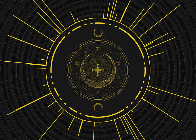Gold Geometric Glyph Rune