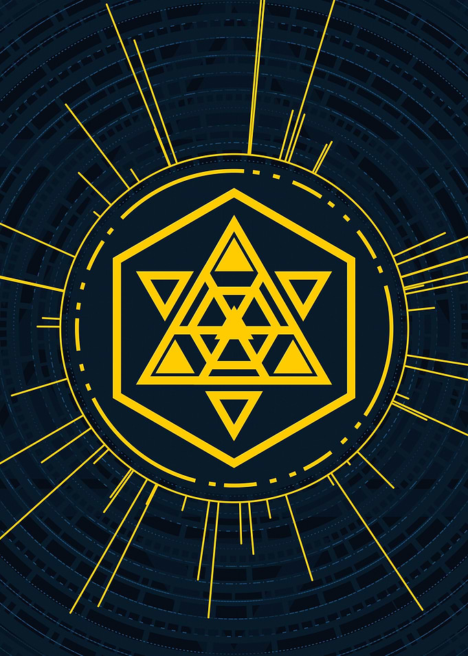 Gold Sacred Geometry Glyph