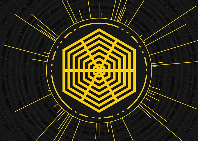 Gold Sacred Geometry Glyph