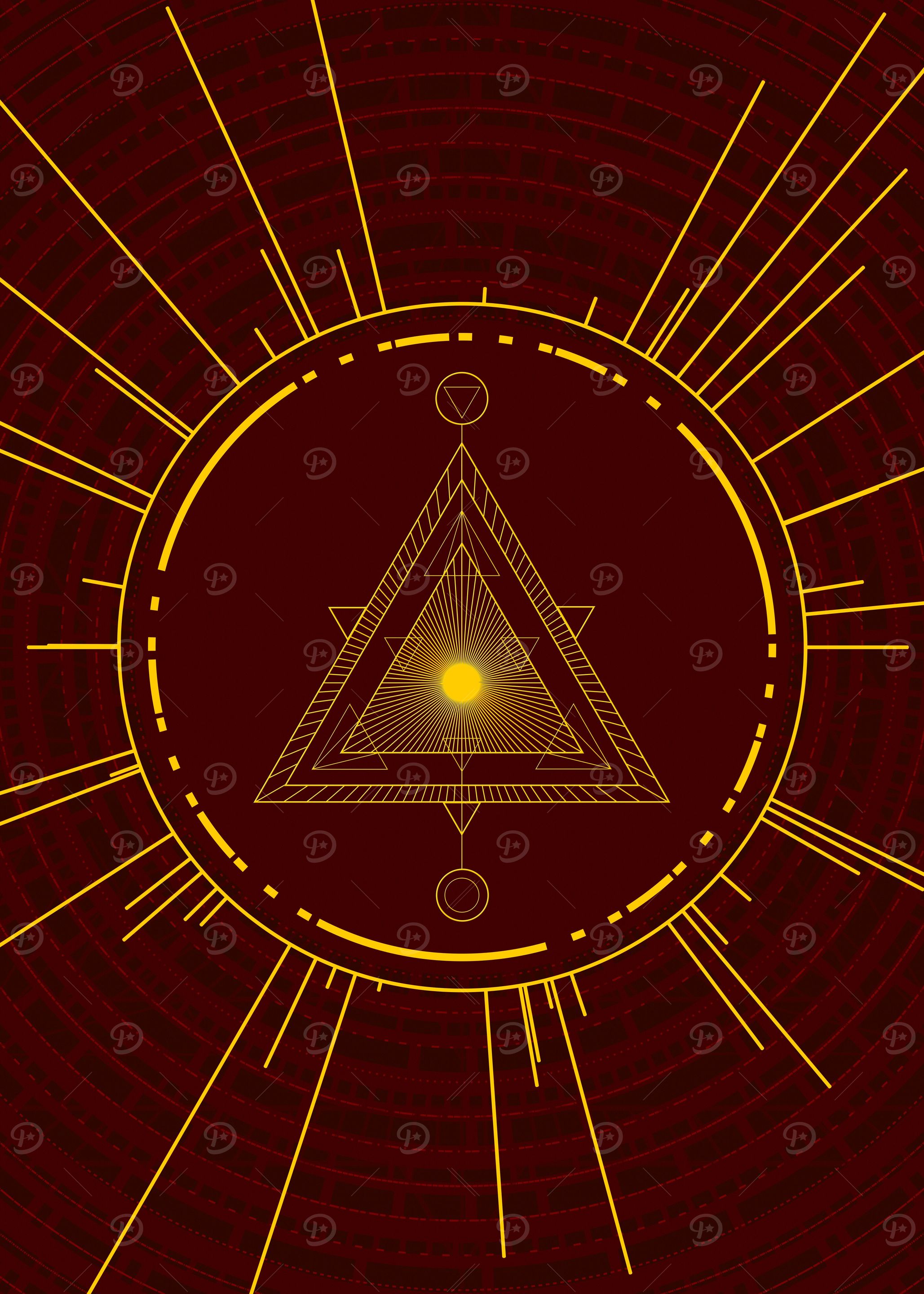 Gold Sacred Geometry Glyph
