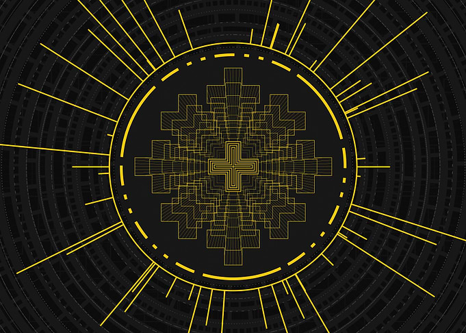 Gold Geometric Glyph Rune
