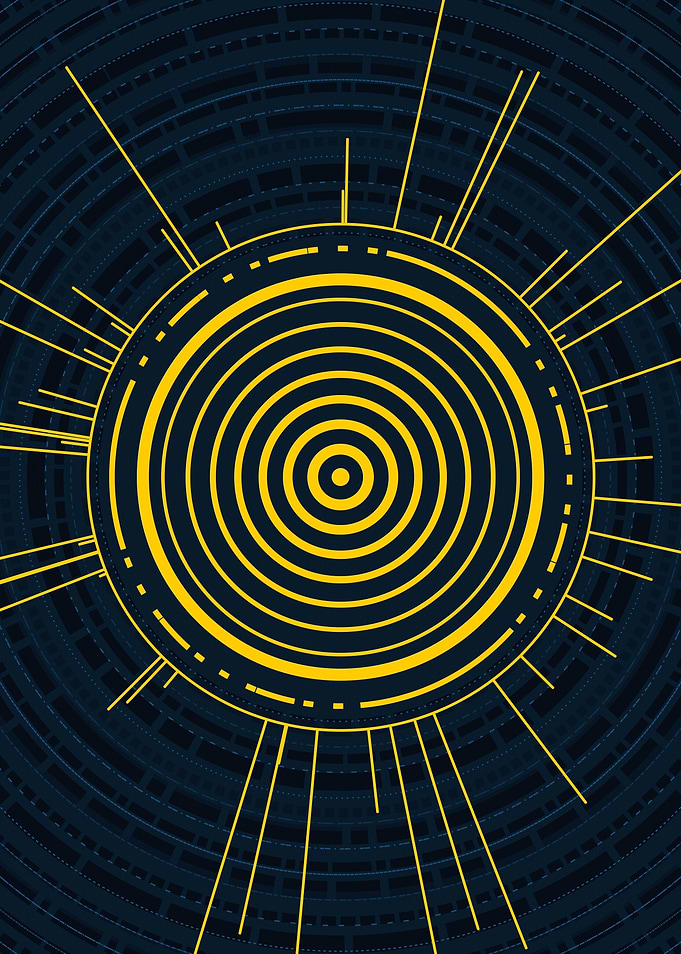 Gold Sacred Geometry Glyph