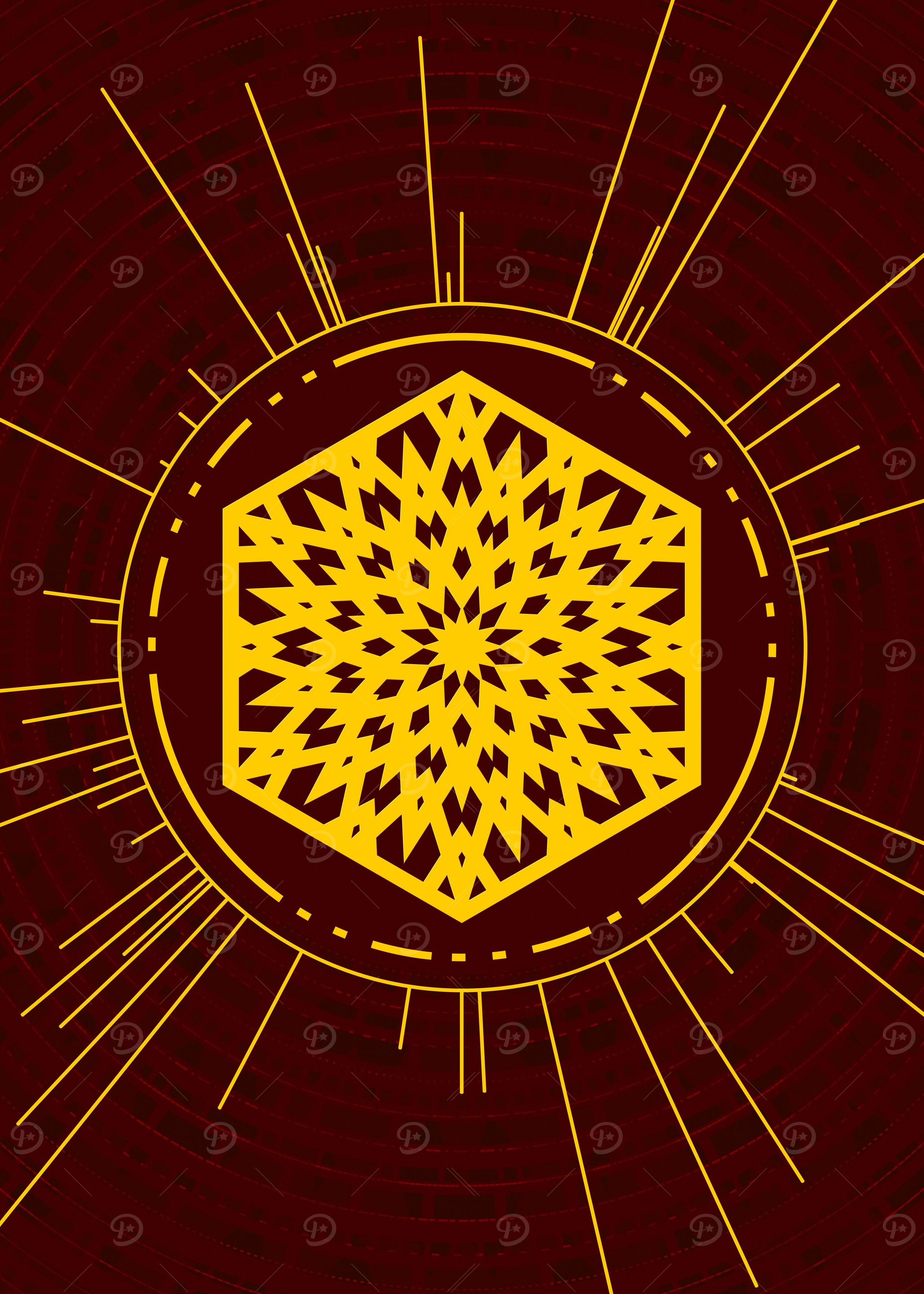 Gold Geometric Glyph Rune