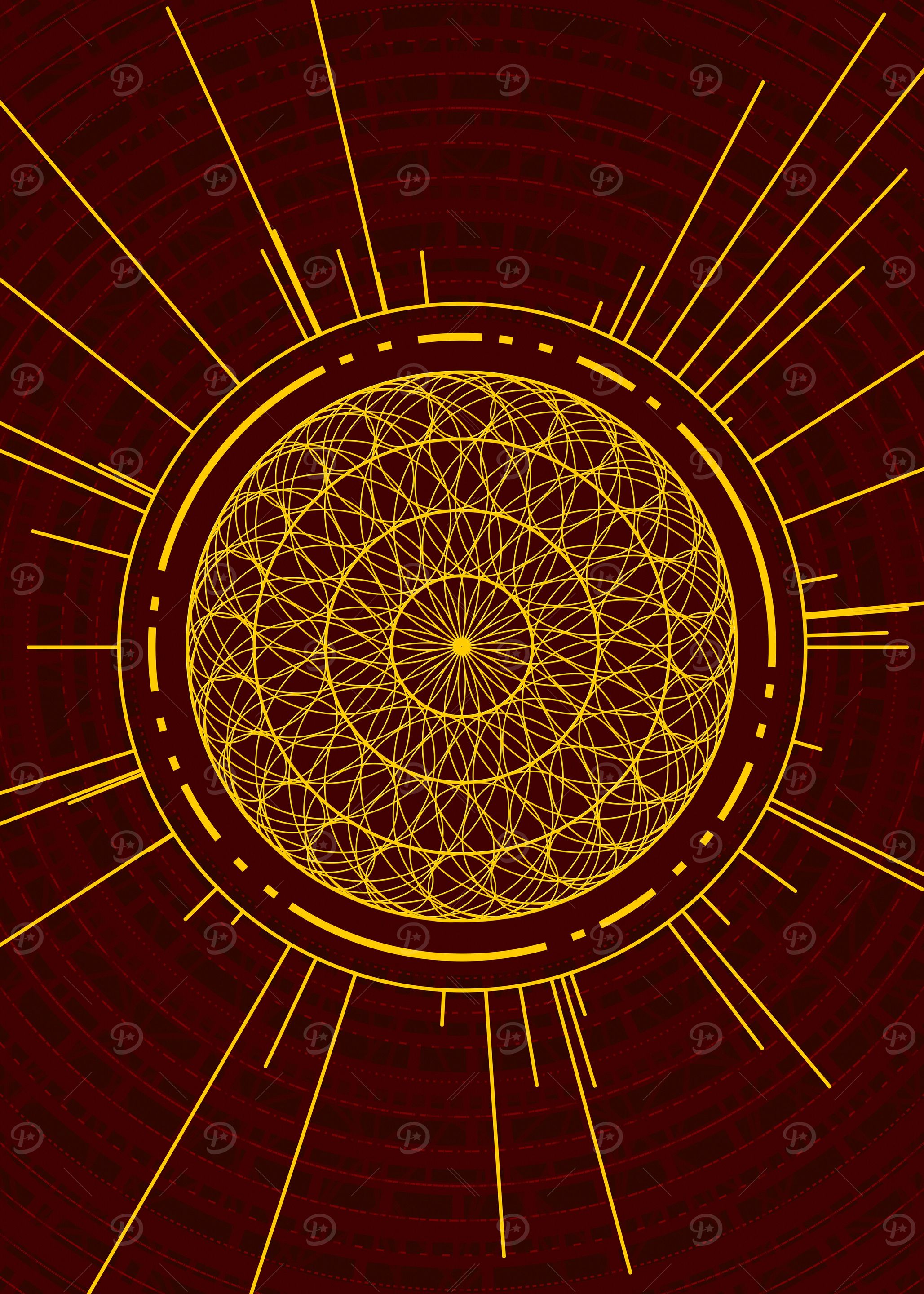 Gold Geometric Glyph Rune