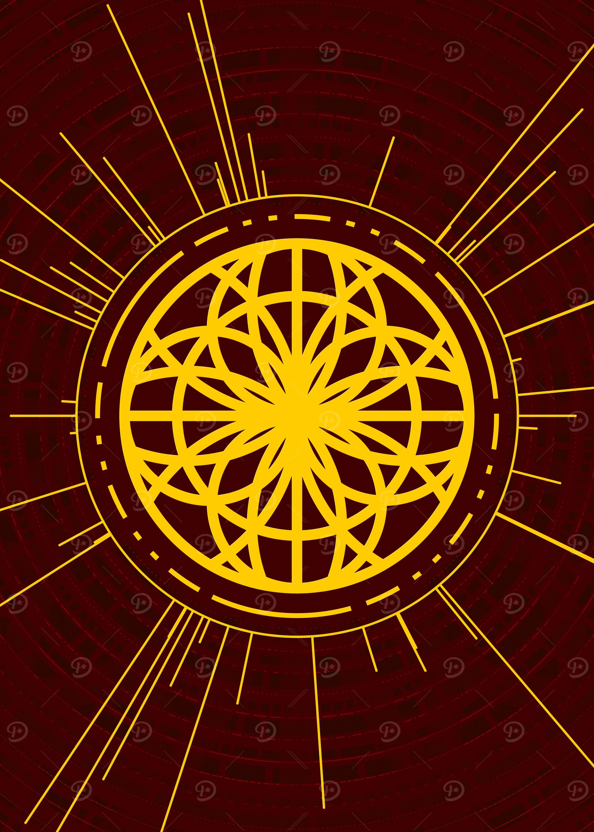 Yellow Glyph Mandala Rune