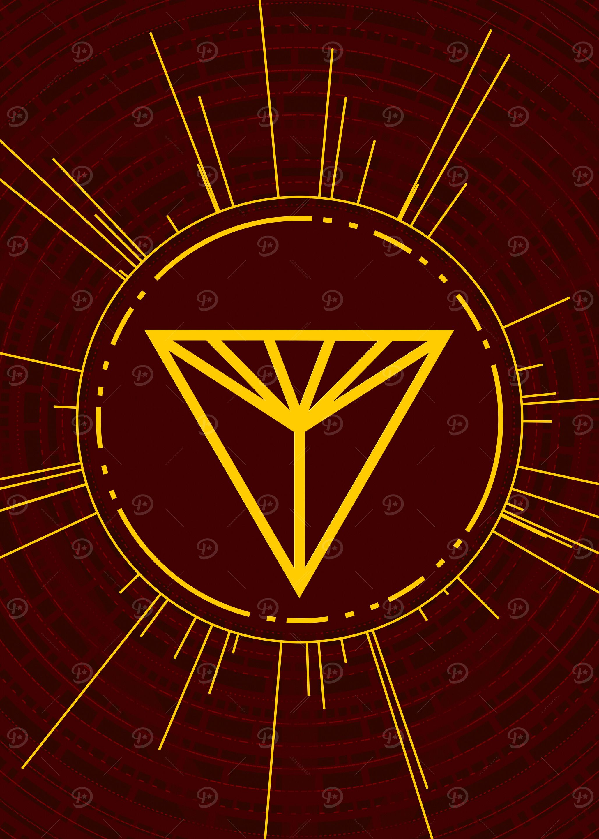 Yellow Glyph Mandala Rune